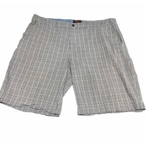 Bob Timberlake Men's 44 Plaid Walking Shorts seersucker Flat Front